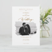 エレガント ゴールド スクリプト 写真 結婚式 招待状 (スタンド正面)