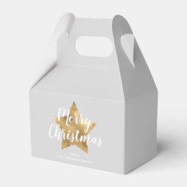 エレガント ゴールド スター メリークリスマス フェイバーボックス
