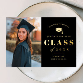 エレガント ゴールド タイプ 写真 卒業 箔招待状