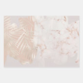 エレガント ゴールド パームリーフ マーブル ギフト ラッピングペーパーシート (正面)