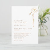 エレガント ゴールド フラワー 白 結婚式 招待状 (スタンド正面)