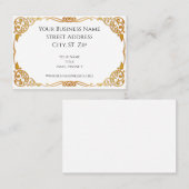 エレガント ゴールド フレーム プロフェッショナル 名刺 (正面/裏面)