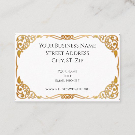 エレガント ゴールド フレーム プロフェッショナル 名刺 (正面)