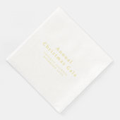 エレガント ゴールド ホワイト カスタム テキスト ペーパー ナプキン (コーナー)