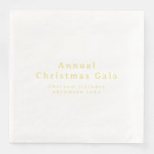 エレガント ゴールド ホワイト カスタム テキスト ペーパー ナプキン (正面)