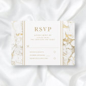 エレガント ゴールド マーブル 結婚式 RSVP カード