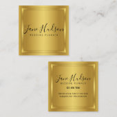 エレガント ゴールド ミニマル 編集可能 3.5x2.5 名刺 (正面/裏面)