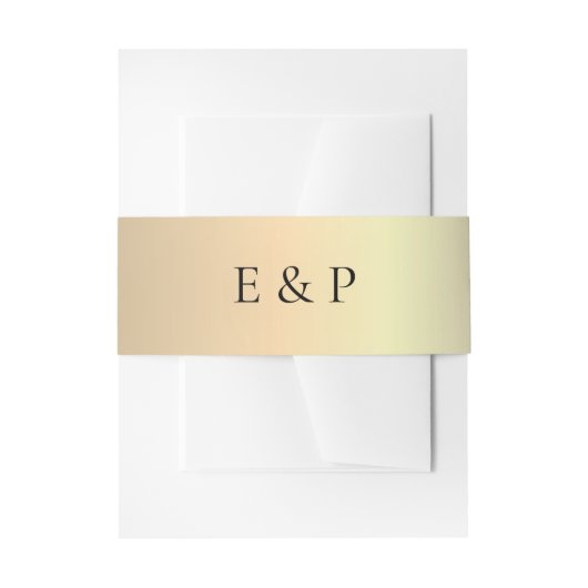 エレガント ゴールド モノグラム ウェディング ベリー バンド 招待状ベリーバンド (正面例)