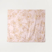 エレガント ゴールド ローズ タペストリー (正面(横))