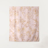 エレガント ゴールド ローズ タペストリー (正面)