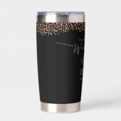 エレガント ゴールド ローズ ブラック ウェディング 保温保冷タンブラー (正面)