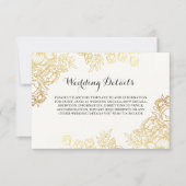 エレガント ゴールド ヴィンテージ フラワー ウェディング ディテール 招待状 (正面)