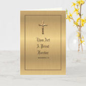 エレガント ゴールド 宣教師 記念 叙任 カード (黄色い花)