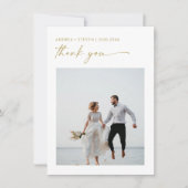 エレガント ゴールド 結婚式 写真 サンキューカード (正面)