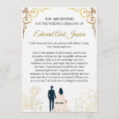 エレガント ゴールド 結婚式 招待状 テンプレート カード (裏面)