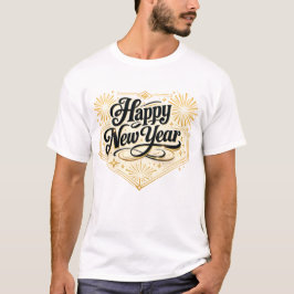 エレガント ゴールド 謹賀新年 祝祭の祝賀 デ Tシャツ