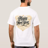 エレガント ゴールド 謹賀新年 祝祭の祝賀 デ Tシャツ (裏面)