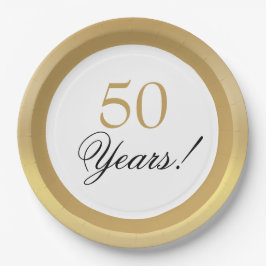 エレガント ゴールド 50周年 結婚記念日 ペーパープレート