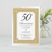 エレガント ゴールド 50周年 結婚記念日 招待状 (スタンド正面)