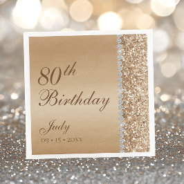 エレガント ゴールド 80歳の誕生日 スタンダードランチョンナプキン