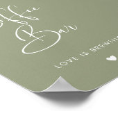 エレガント&サモダンージグリーンコーヒーバー標識 ポスター (角)