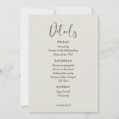 エレガント&サモダンージグリーンバチェロレッテ週末 招待状 (裏面)