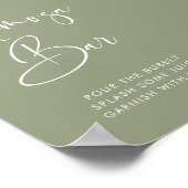 エレガント&サモダンージグリーンミモザバー標識 ポスター (角)