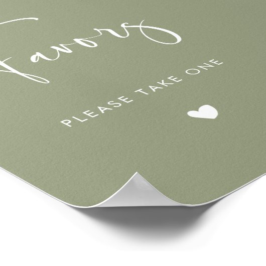 エレガント&サモダンージグリーン結婚式の引き出物標識 ポスター (角)