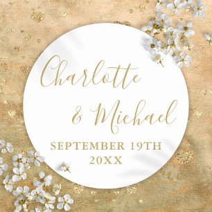 エレガント シグネチャー スクリプト ゴールド ラウンドシール