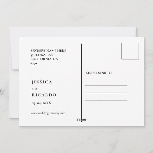 エレガント&シッはっきりしたク文字はがき日付を保存 シーズンカード (裏面)