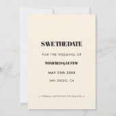 エレガント&シックなクリームフォト セーブザデート (裏面)