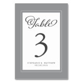 エレガント シックなグレーとホワイトのウェディング レセプション テーブルナンバー (裏面)