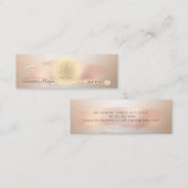 エレガント，シックなバラ金ゴールドブラシストロークロータス スキニー名刺 (正面/裏面)