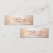 エレガント，シックなバラ金ゴールドブラシストローク スキニー名刺 (正面/裏面)