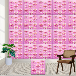 エレガント&シックなピンクの水彩弓パターン 壁紙