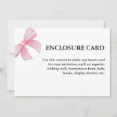 エレガント&シックなピンクボウ赤面リボンエンクロージャ 招待状 (正面)