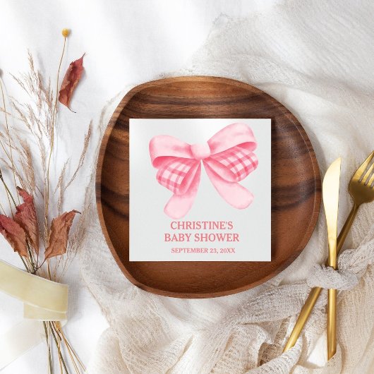 エレガント&シックなピンクボーガールベビーシャワー スタンダードカクテルナプキン