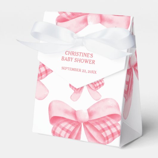エレガント&シックなピンクボーガールベビーシャワー フェイバーボックス (正面サイド)