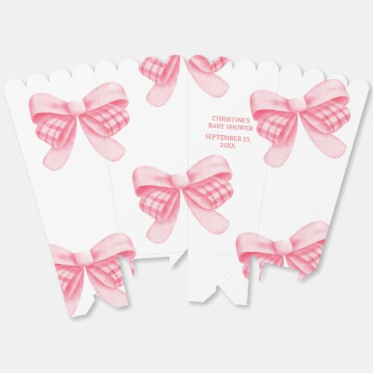 エレガント&シックなピンクボーガールベビーシャワー フェイバーボックス (見開き)