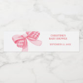 エレガント&シックなピンクボーガールベビーシャワー ペットボトルラベル (シングルラベル)