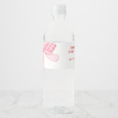 エレガント&シックなピンクボーガールベビーシャワー ペットボトルラベル (正面)