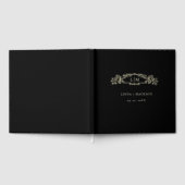 エレガント&シックなボタニカルクレストモノグラ結婚ムの ゲストブック (全面)