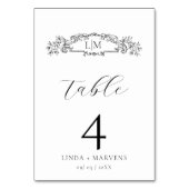 エレガント&シックなボタニカルクレストモノグラ結婚ムの テーブルナンバー (正面)