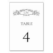 エレガント&シックなボタニカルクレストモノグラ結婚ムの テーブルナンバー (裏面)