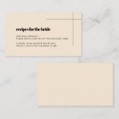 エレガント&シックブライダルシャワーレシピリクエストカード エンクロージャーカード (正面/裏面)