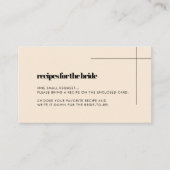 エレガント&シックブライダルシャワーレシピリクエストカード エンクロージャーカード