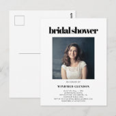 エレガント&シックブライダルシャワー写真の招待 ポストカード (正面/裏面)