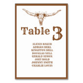 エレガント&シックボホウエスタンカウボーイネーム結婚ズ テーブルナンバー (正面)