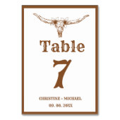 エレガント&シックボホウエスタンカウボーイ結婚ズ テーブルナンバー (裏面)