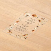 エレガント&シックボホ秋ワイルドフラワー結婚ズ アクリル招待状 (レイダウン)